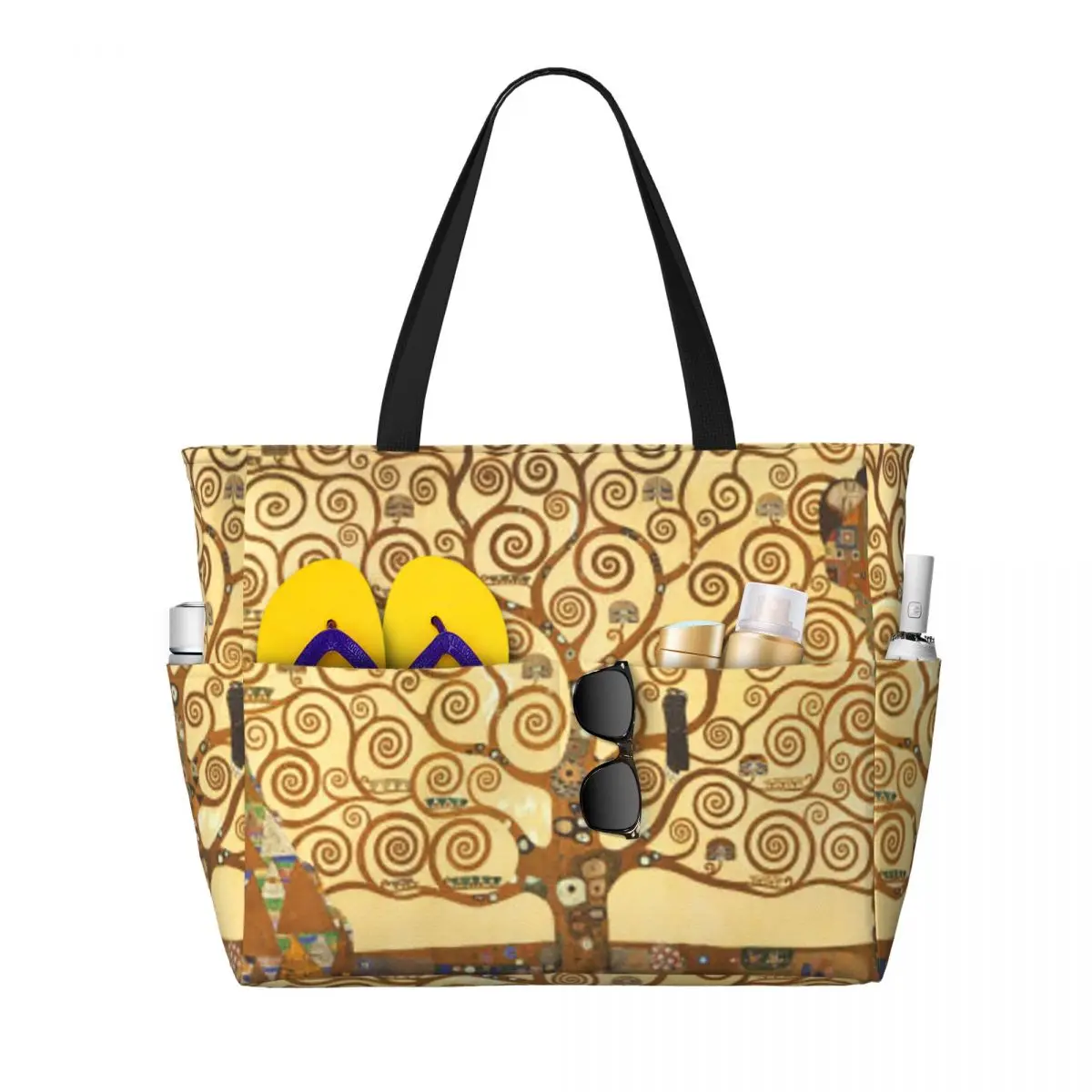 

Tree Of Life Stoclet Frieze Gustav Klimt Beach Tote Bag Sport Gym Yoga Duffle Large Tote Bag Women Travel Bag Fitness bag