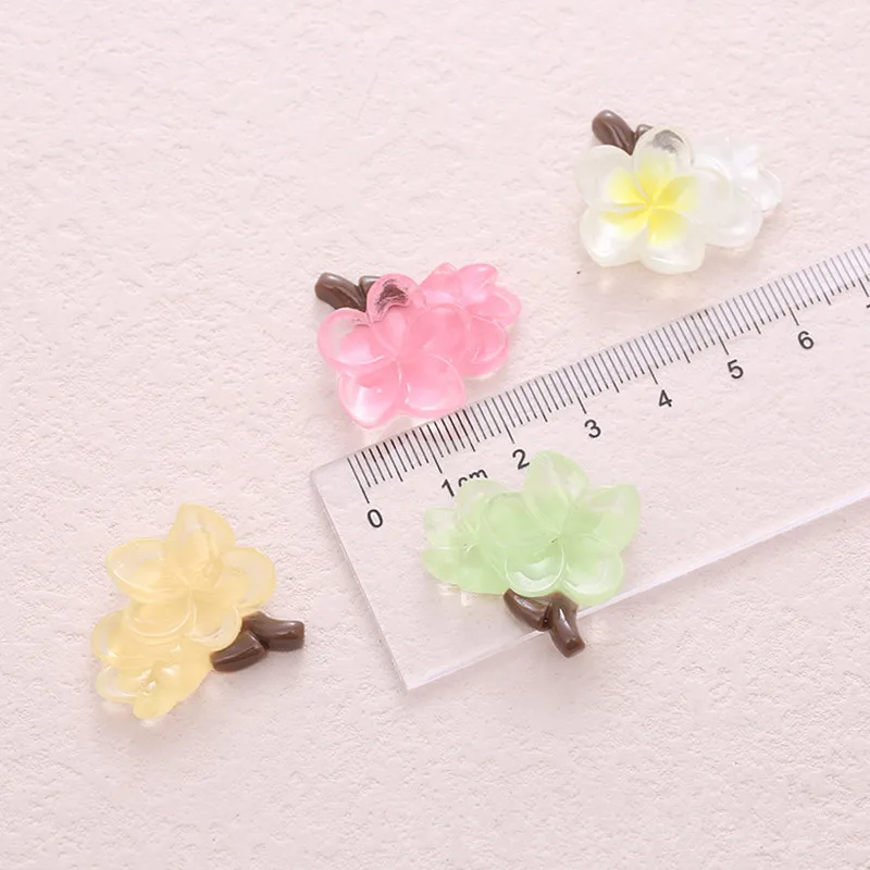 10pcS Colour Petal Resin DIY Ear Stud Icebox Shoes Hat Barrette Mobile Phone Case Decoration Cream Glue Clothes Flat Back Patch