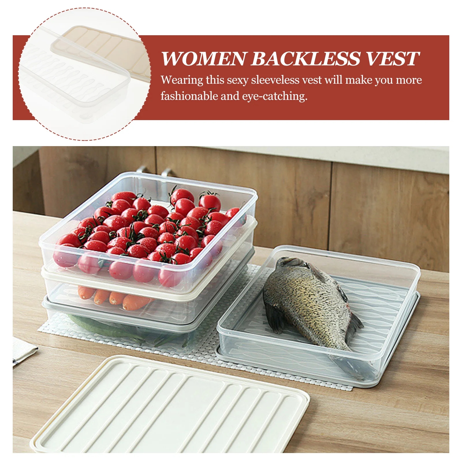 

2Pcs Leak-Proof Fridge Food Holder Transparent Plastic Box Long-Term Use Safe for Raw Meat Dairy Goods Storage