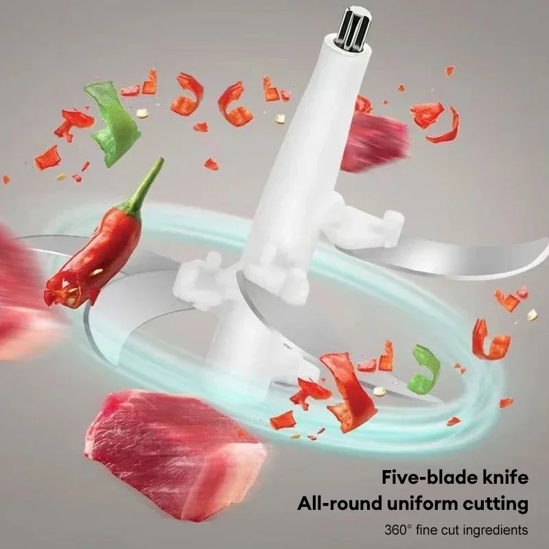 مفرمة اللحم الكهربائية 304 مفرمة من الفولاذ المقاوم للصدأ 5L منتج أغذية الثوم الطين صانع أداة تقطيع الطعام الخضار قطاعة اللحوم