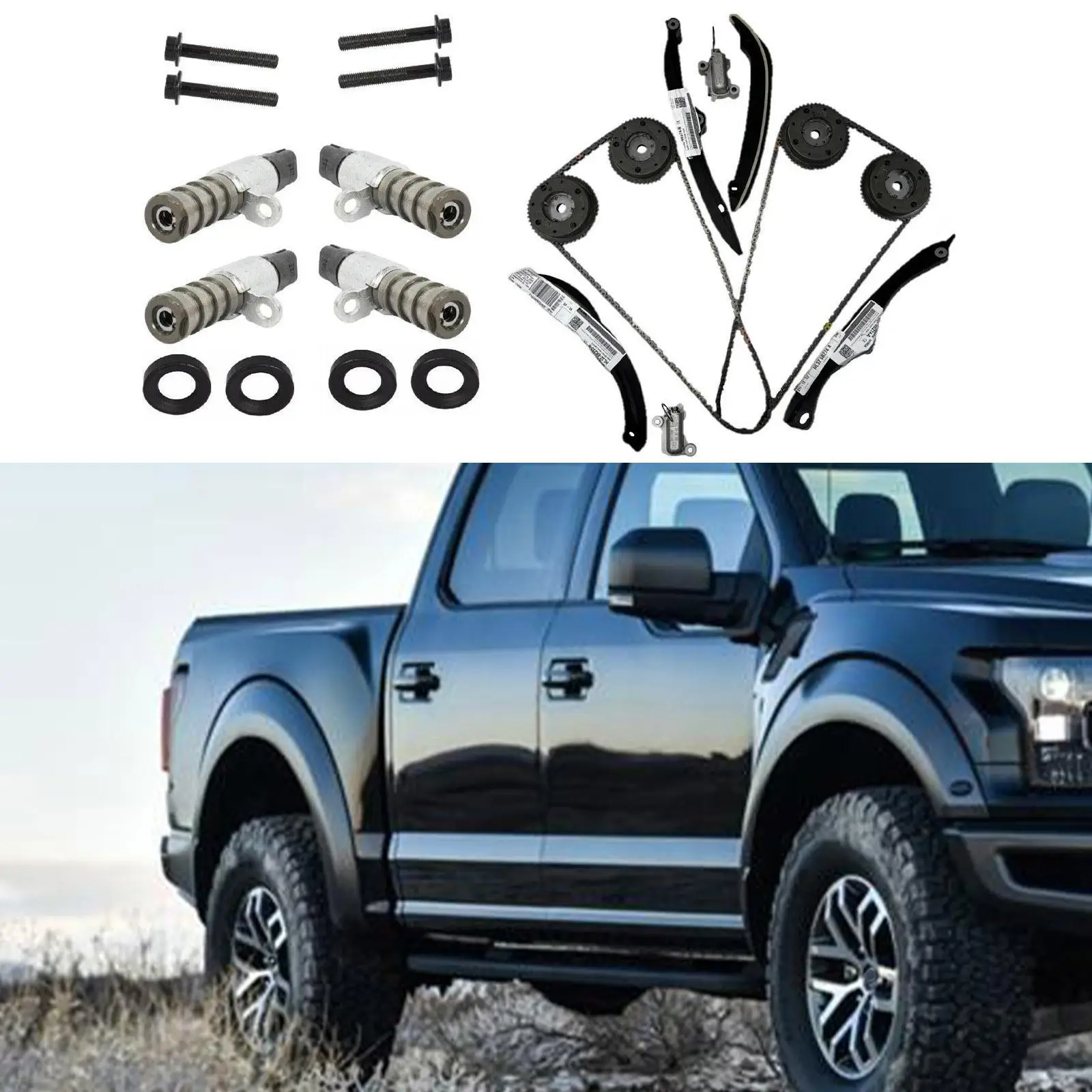 Kit de cadena de distribución para Ford F-150, piezas de repuesto fáciles de instalar, accesorios para vehículos con un motor Ecoboost de 3.5L, 2017-2023