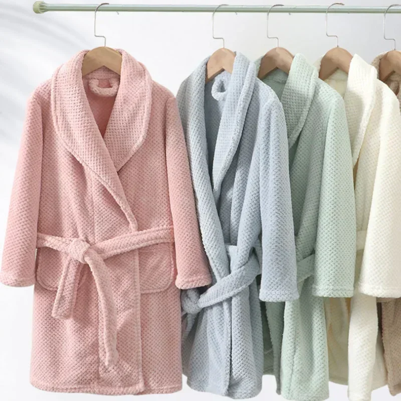 Family Matching Outfits Winter thicken Warm Kids Bathrobe 5A Grade Antibacterial Mite Removal Homewear Boys Girls Pajamas Robe