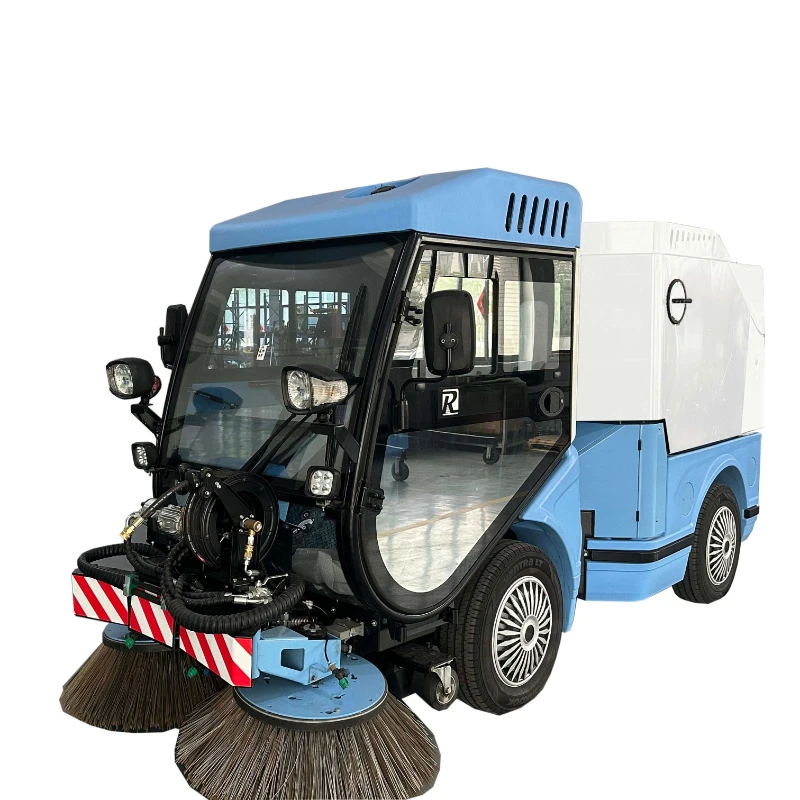 

Street Sweeper Cleaner New Condition Ride-On Electric Street Sweeper With Full Closed Garbage Bin Cleaning Truck For Road