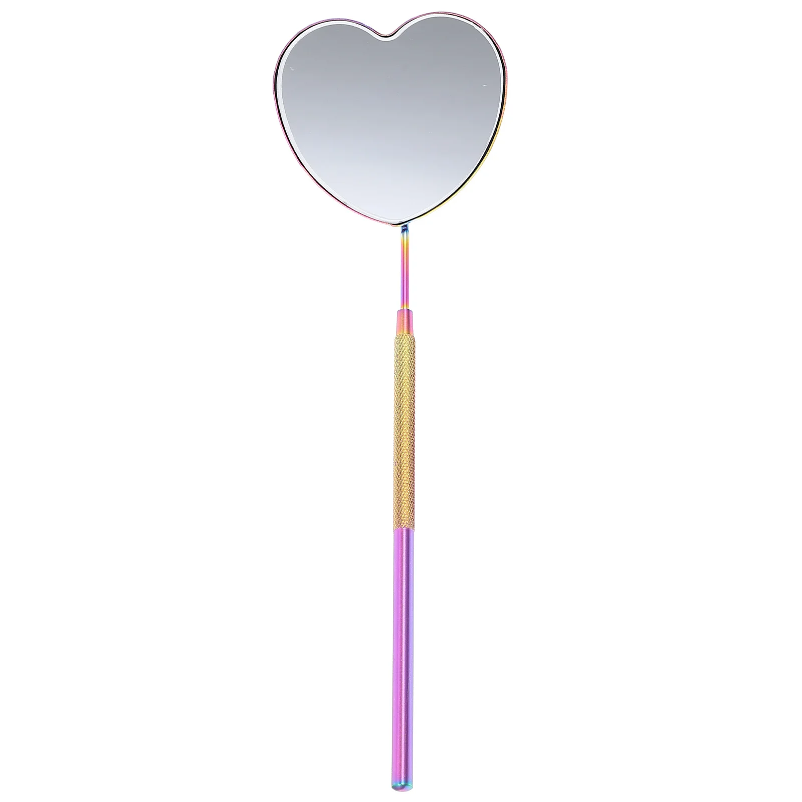 مرآة رموش على شكل قلب، مرآة تمديد رموش محمولة ممتازة مع قبضة مضادة للانزلاق لتطعيم الرموش وإمدادات التجميل