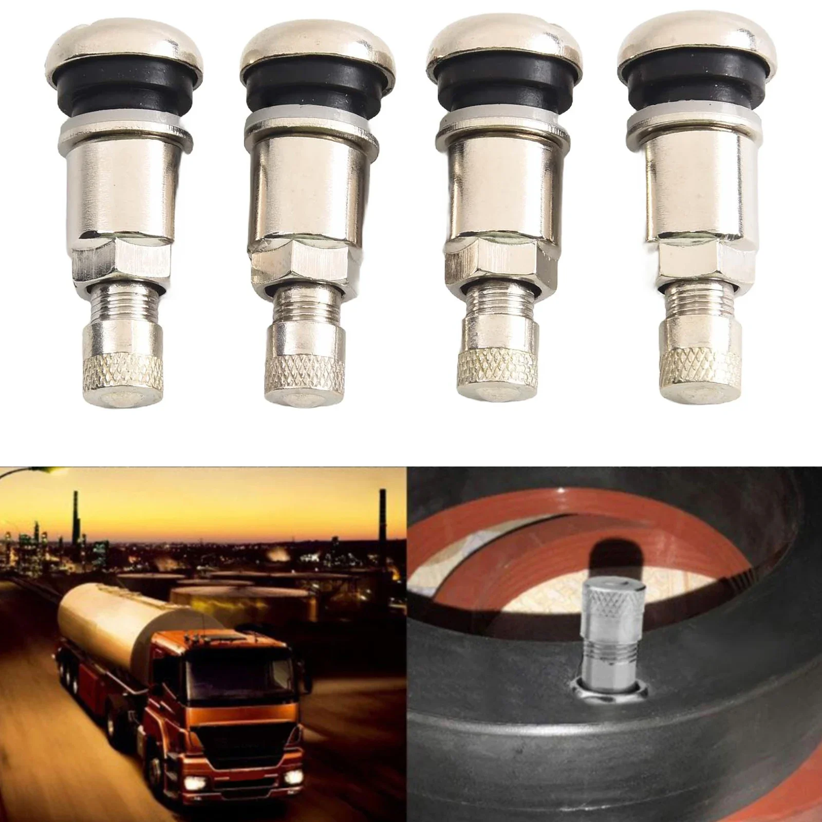 

4 Pcs Car Metal Valves Chrome Optics Steel Valves Car Rim Valves 11.3mm Metal Valves Car Accessories