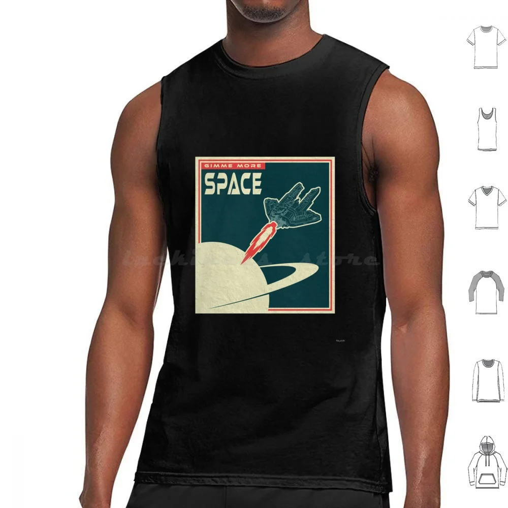 Gimme More Space Tank Tops Print Cotton Brick Bricks Toy Toys Moc Space Vintage Planet Vic Viper Fun