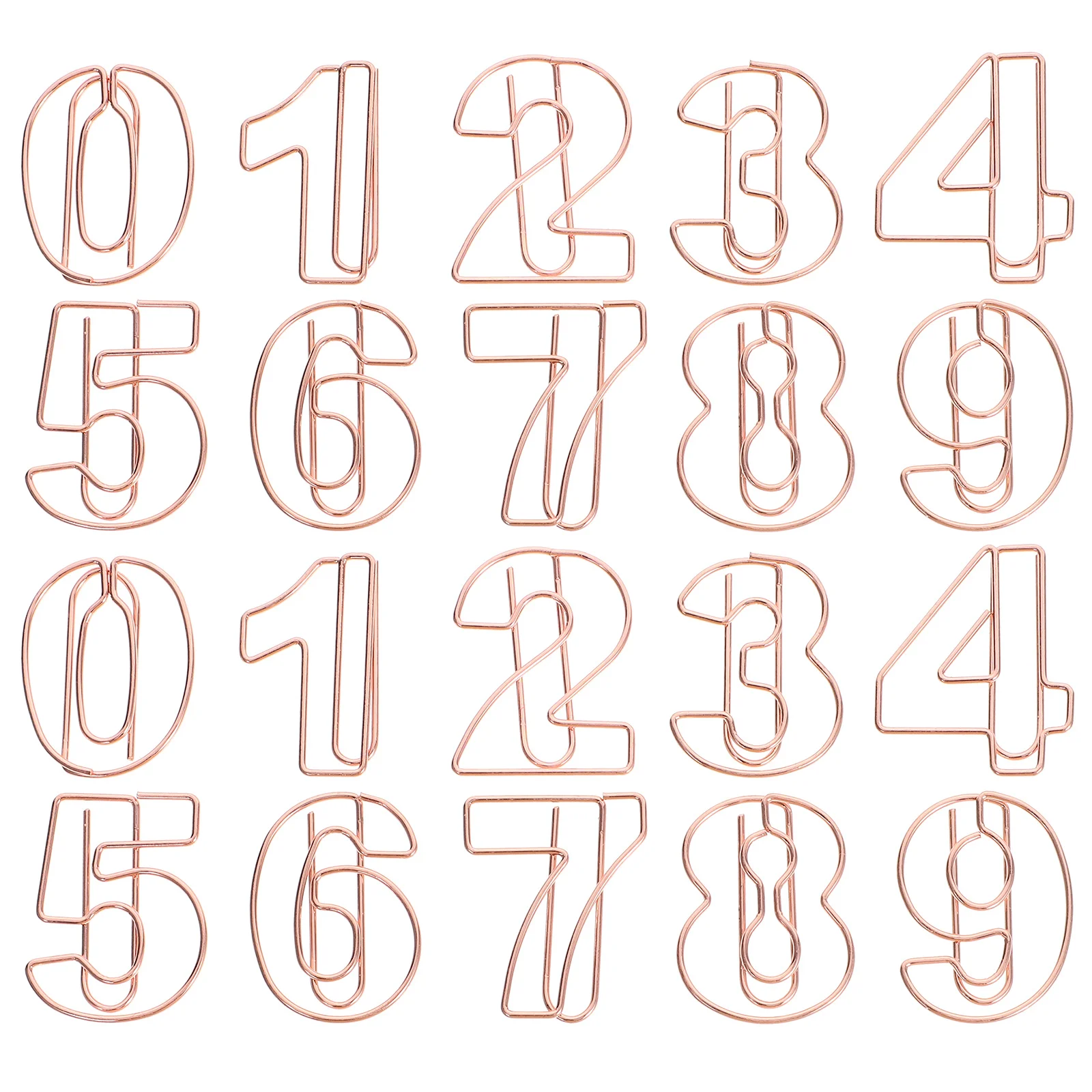 30pcs Number Shaped Metal Paper Clips Mini Decorative Small Paperclips For Office School Home Document Fixing File Organization