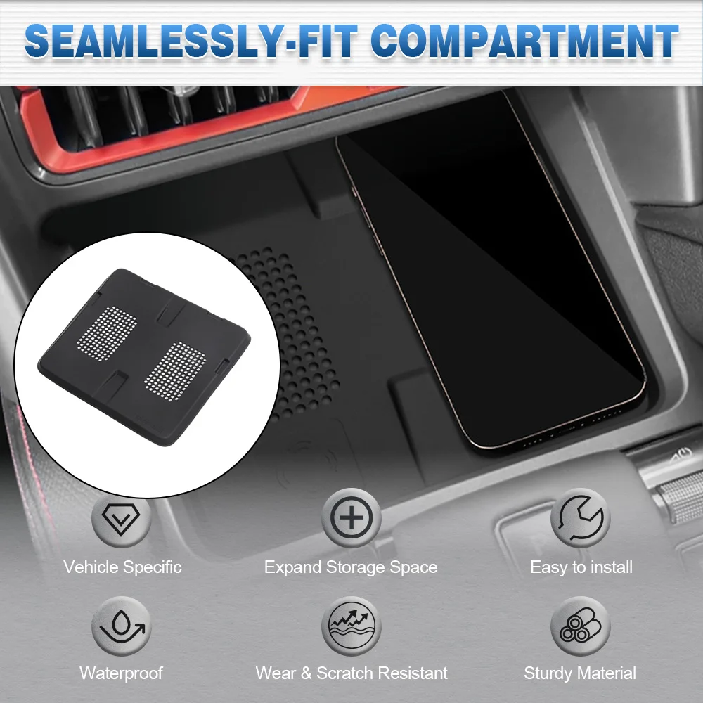 For BYD Shark 6 2024-2026 Center Console Wireless Charging Protective Mat Black Silica Gel Phone Non-slip Pad