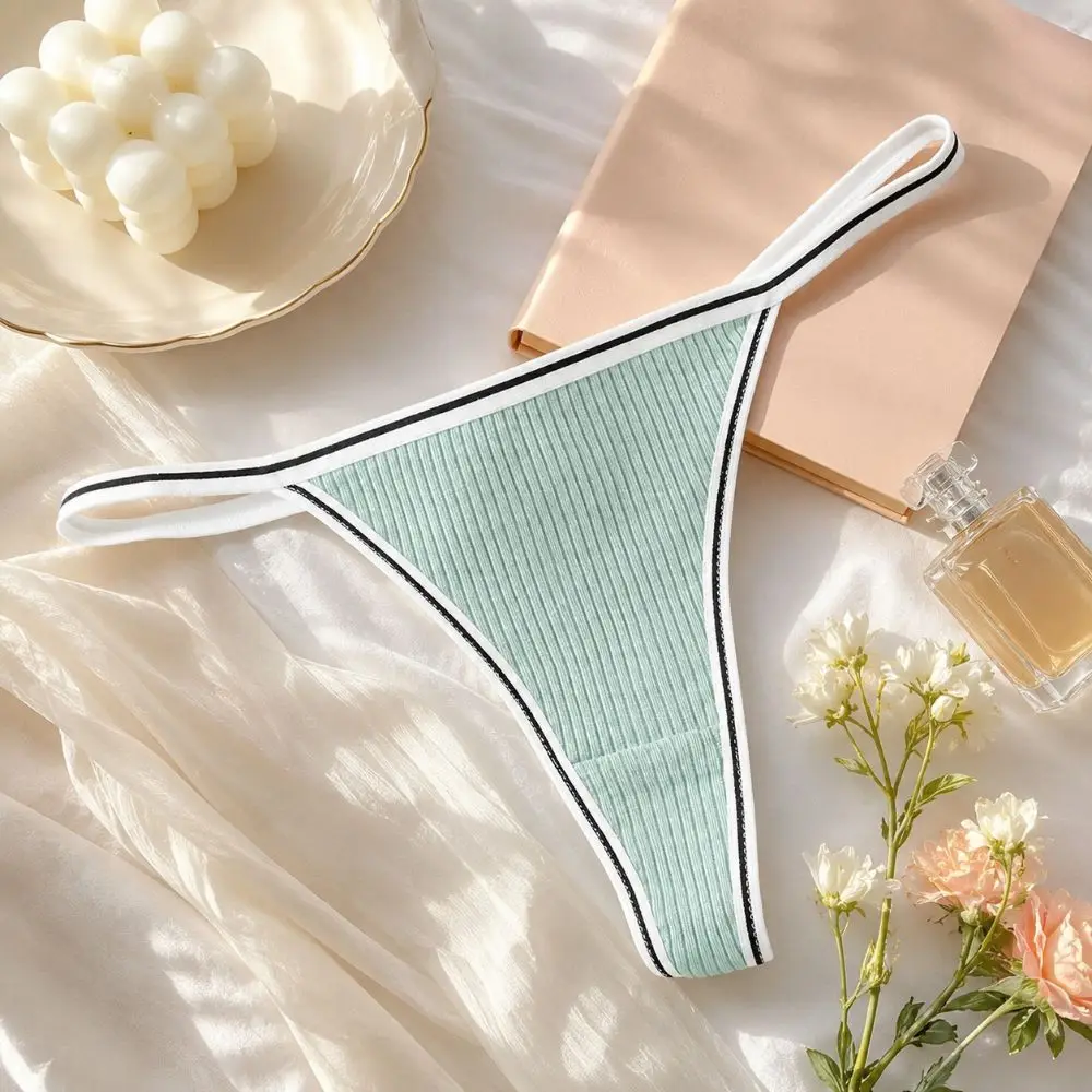 Comfortable Low Waist Women's Panties Lingerie Cotton T-Backs Briefs Sweet Seamless Female Underwear Daily
