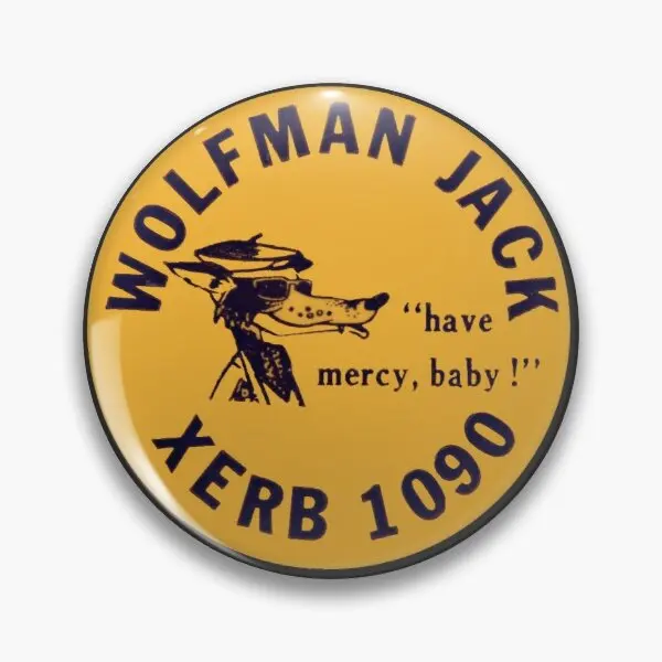 Xerb Radio Wolfman Jack  Soft Button Pin Cute Hat Lapel Pin Funny Badge Lover Brooch Jewelry Creative Gift Clothes Women Collar