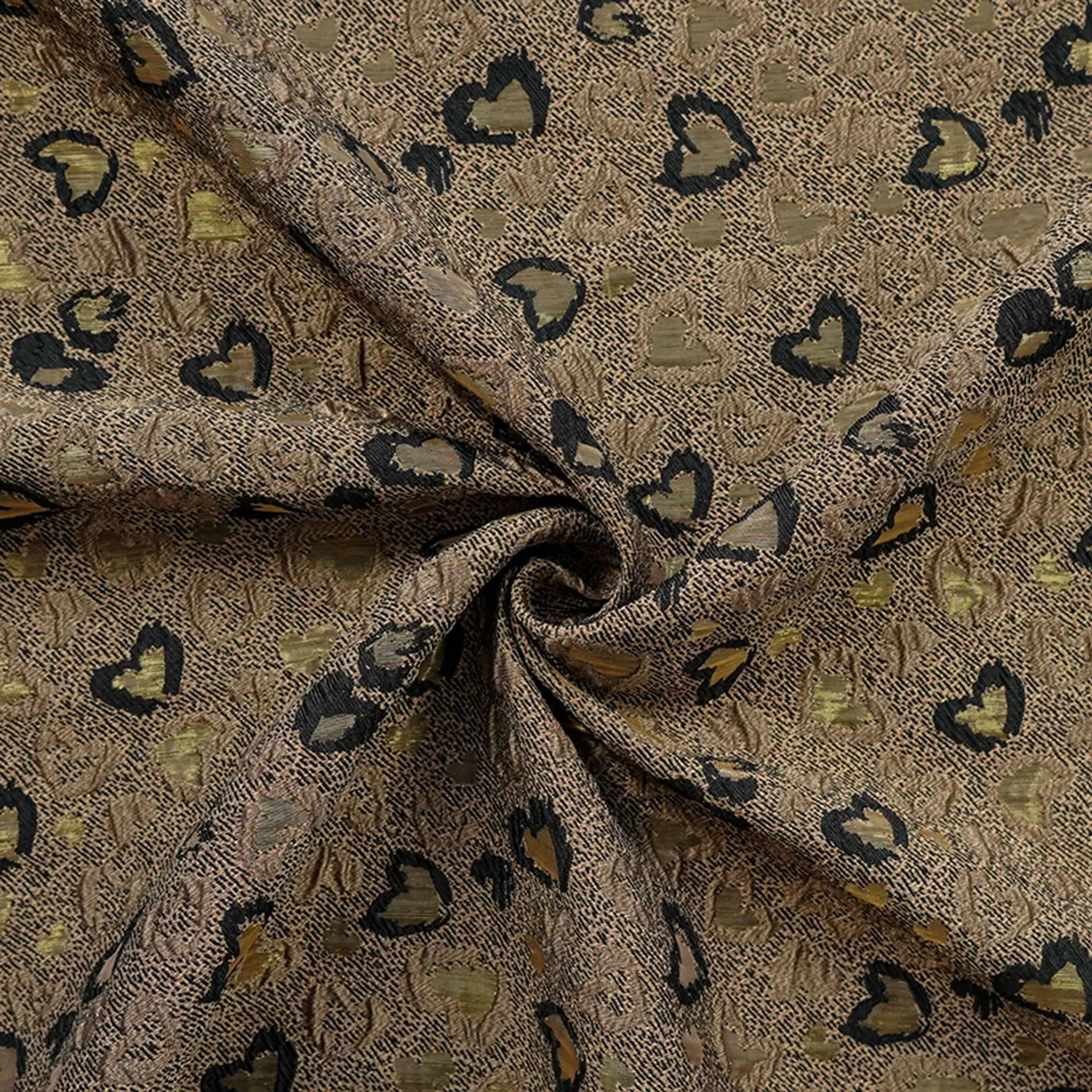 

Heart Textured Relief Leopard Print Jacquard Fabric Autumn Winter Dress Pants Vest Yarn Dyed Cushion Sewing Fabric