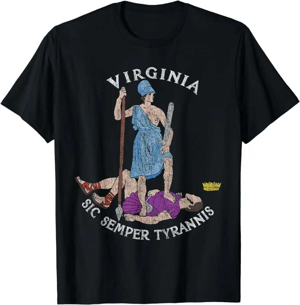 NEW LIMITED Vintage Seal of Virginia Sic Semper Tyrannis T-Shirt Size S-5XL