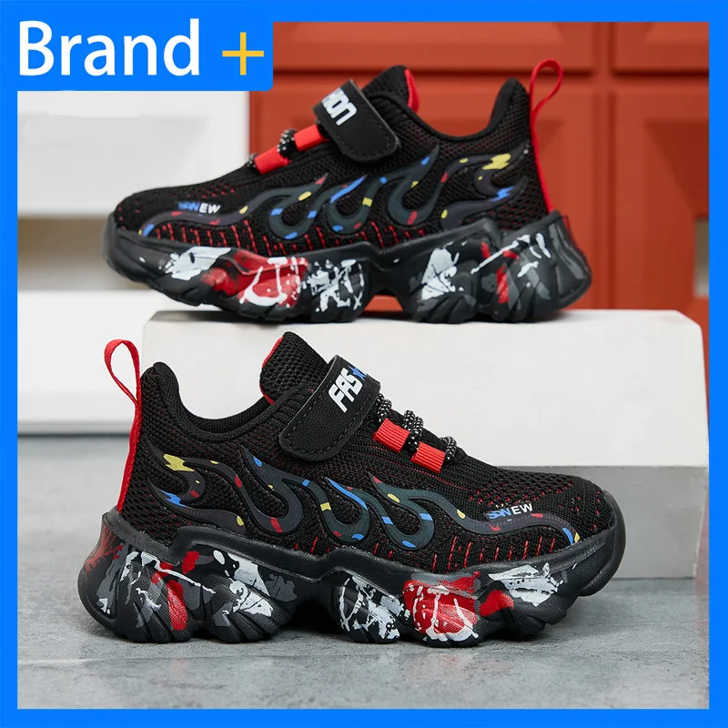 

Детская спортивная обувь для мальчиков, новые износостойкие амортизирующие кроссовки на толстой подошве, повседневные дышащие кроссовки из сетки для тенниса