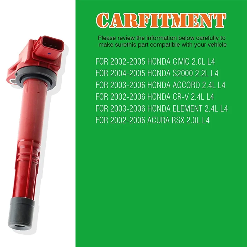 

4PCS Ignition Coils Car Kit For 2002-2011 Honda Civic K20 K24 K20Z3 Accord S2000 CSX RSX 30520-PNA-007 30520-RAA-007-AS5