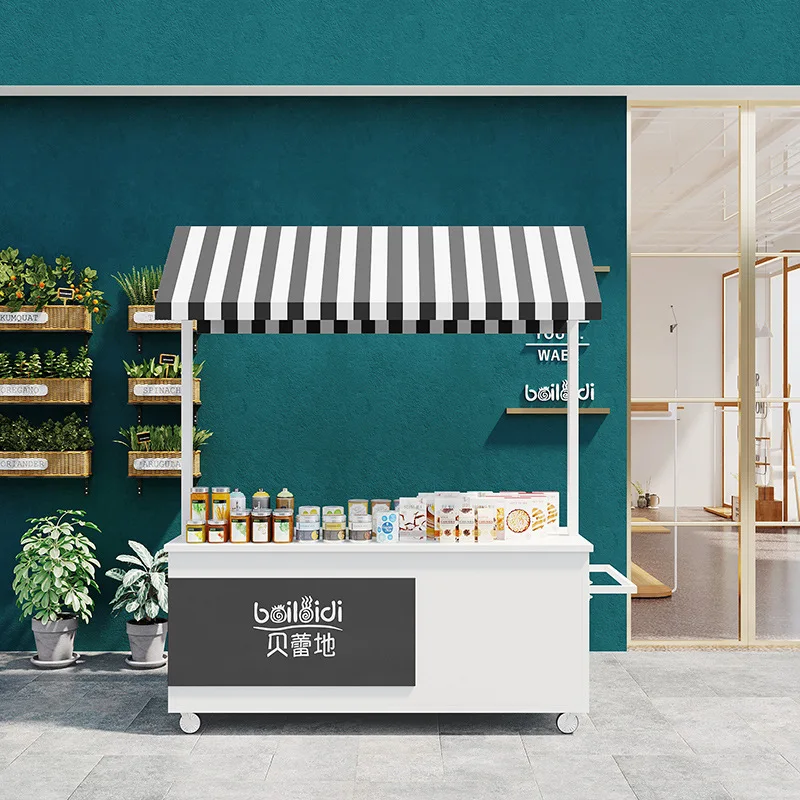 LH1 night market stall mobile snack cart, wrought iron flower cart,  supermarket promotion