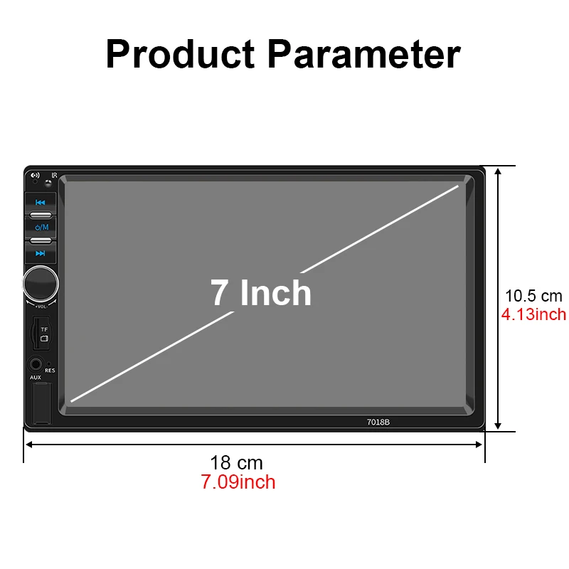 HIPPCRON 2din راديو السيارة MP5 مشغل وسائط متعددة 7 "شاشة تعمل باللمس السلكية CarPlay أندرويد السيارات FM بلوتوث AUX مرآة ربط العالمي #5
