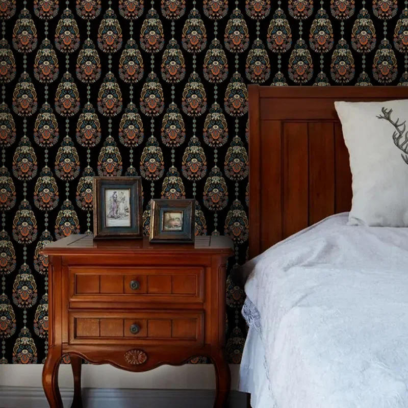 미국의 럭셔리 레트로 벽 스티커 PVC 자체 접착 벽지 TV 배경 벽 단장 한 가구 스티커 3d 벽지