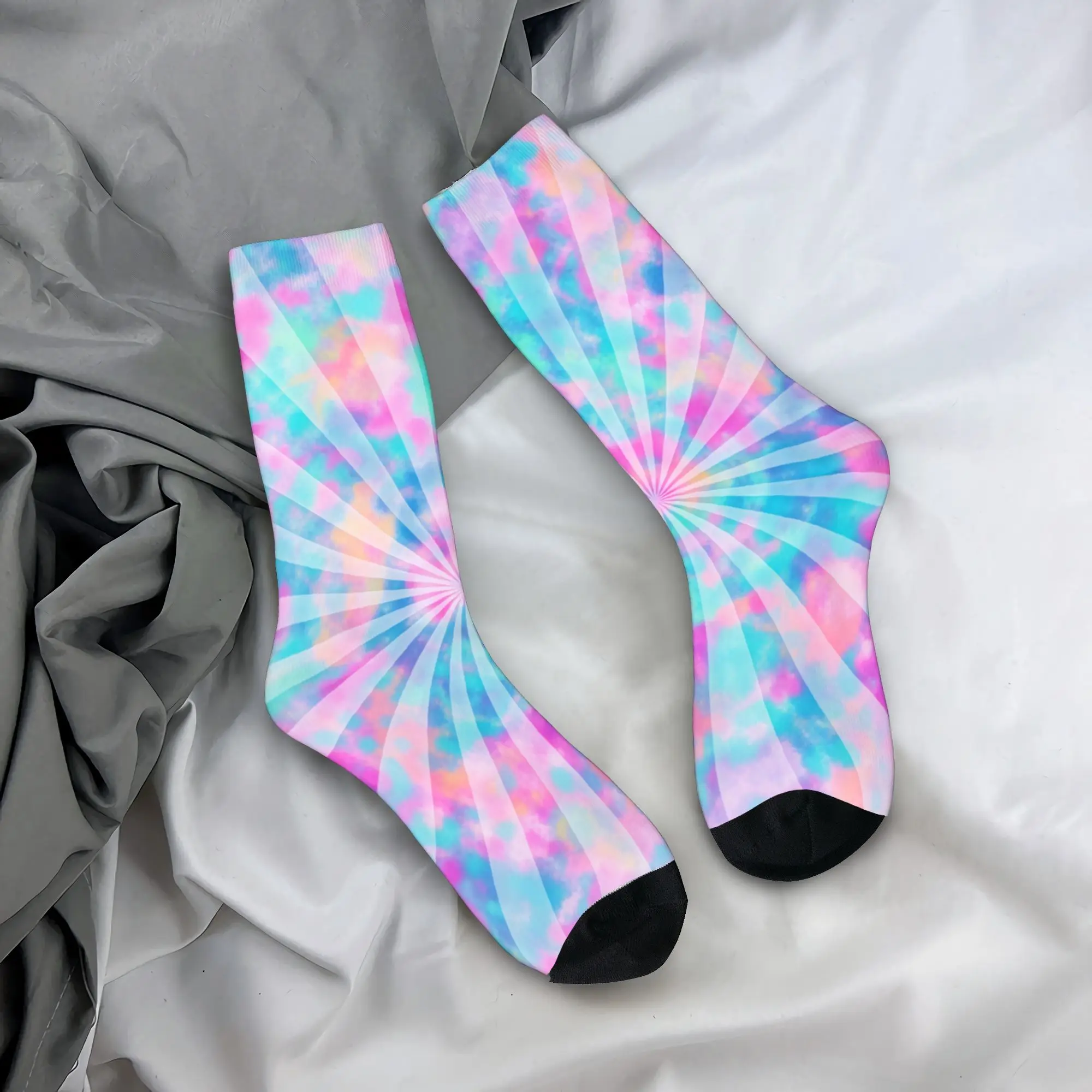 Abstract Swirl Disorder Socks  Kawaii Stockings Couple Breathable Cycling Socks Autumn Graphic Anti Slip Socks
