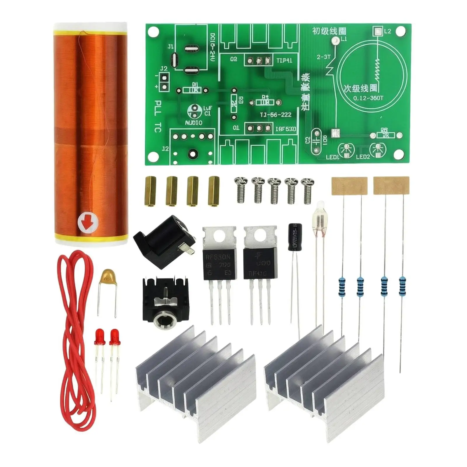 Resonance Coil DIY Kit with Copper Coil DIY for STEM Enthusiasts, Hobbyists, Electrical Experiments, Tabletop Display