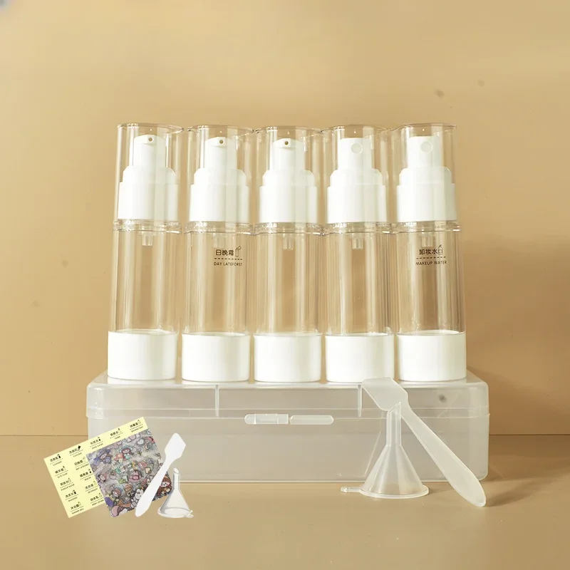 5-30 ml  4/5Pcs Travel Sub-Bottling Set AS Vacuum Spray Lotion Cosmetic Empty Refillable Bottle Portable On Plane