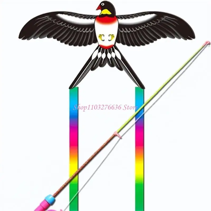 R6FD Fishing Rod Dynamic Flügel Drachen für Garten Langschwanz Dynamische Drachen Freien Kite Fliege Spielzeug Bestes für