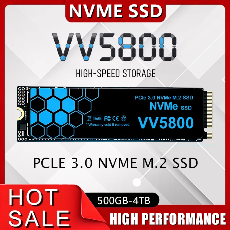 NEW VV5800 NVMe M.2 SSD High Speed 1TB 2TB 4TB PCIe 3.0 Gaming Internal Solid State Drive Works Fast for Laptop PCs Hard Disks.