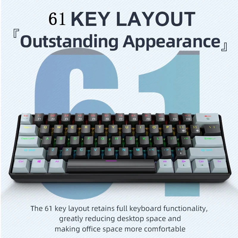 Tastiera Meccanica Mini Portat - Gaming Keyboard Blue Switches recensione e prezzo
