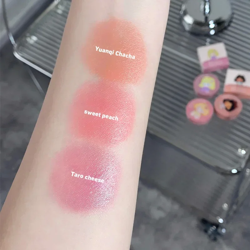 Blush à coussin d'air avec bouffée, crème de fard à joues au lait rose taro, ombrage éclaircissant, maquillage coréen rouge 256