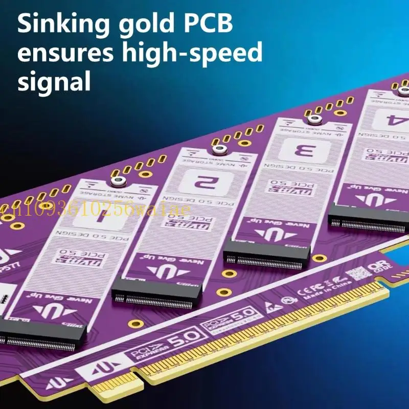 652F 4PORT M.2 NVME PCIE 5.0 Scheda espansione con gestione termica per build PC