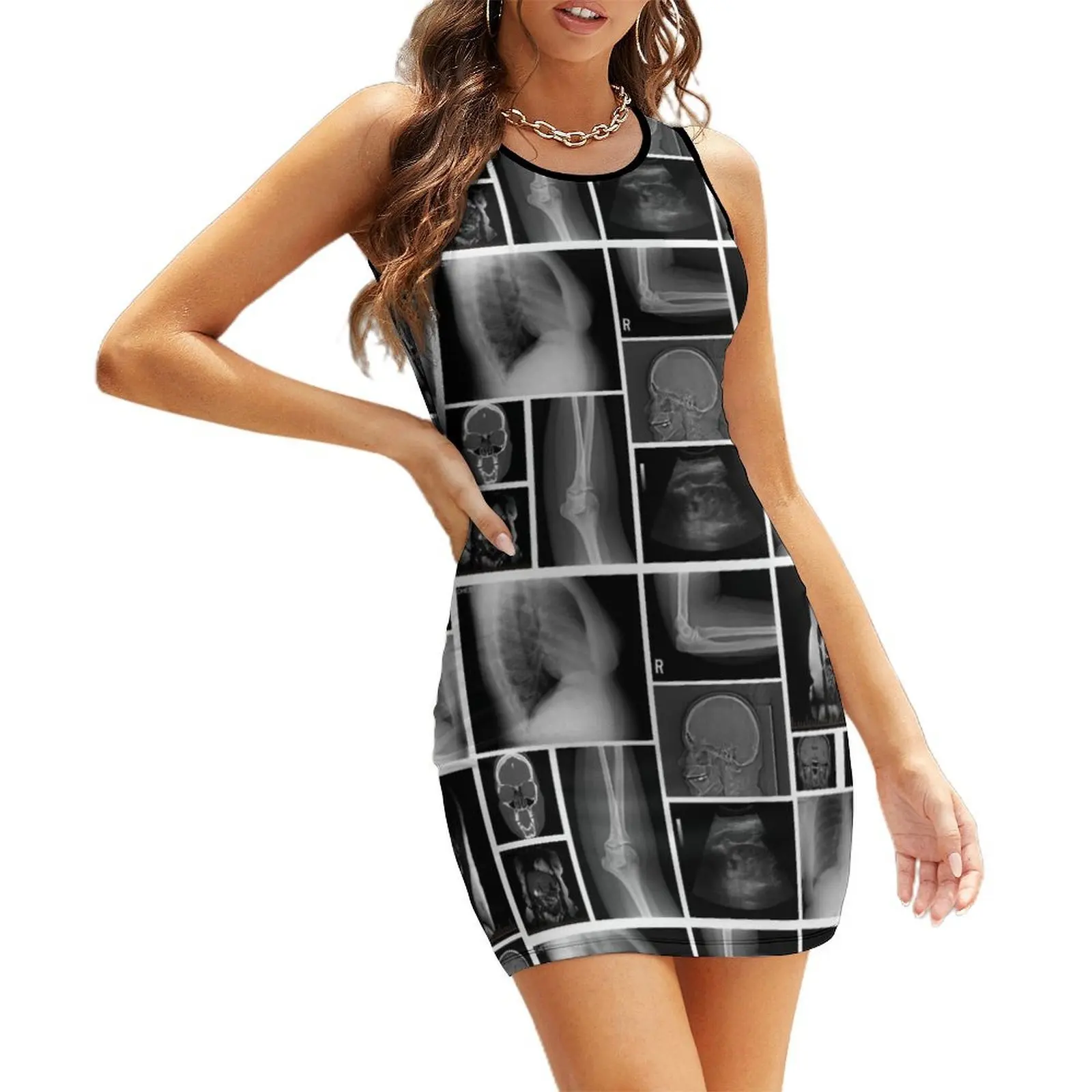 

Trapped in my Body - X-Ray Sleeveless Sundress wedding guest dress 2025 Woman's evening dress dress women summer 2025