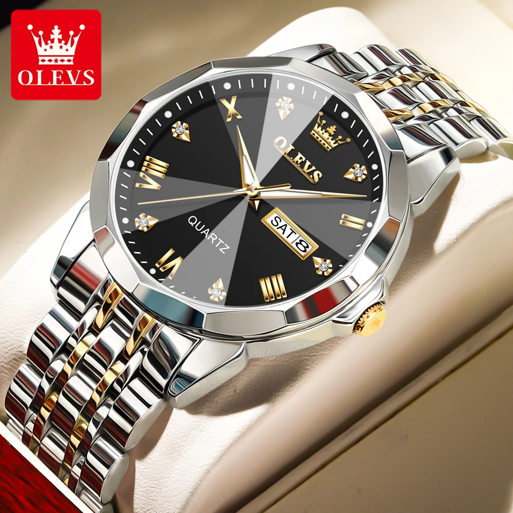 

OLEVS EWatch Tiktok hot business fashion double calendar quartz watch waterproof men's watch men's watch