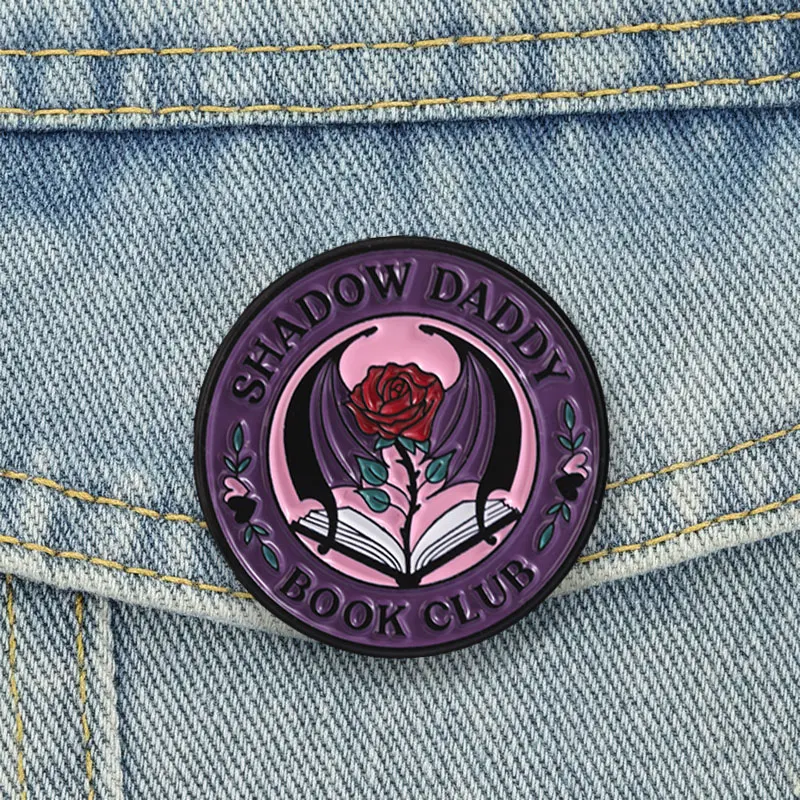 Shadow Daddy Book Club Enamel Pins Bookish Fantasy Reader Brooches Dark Romance Badge Retro Jewelry Gift for Friends
