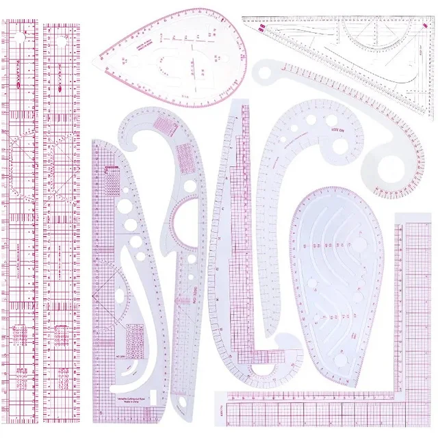Règle de Courbe Française Multifonctionnelle, en Plastique Souple, pour Patchwork, Mesure de la Couture, Gabarit de Dessin, Outils de Couture Artisanale 1