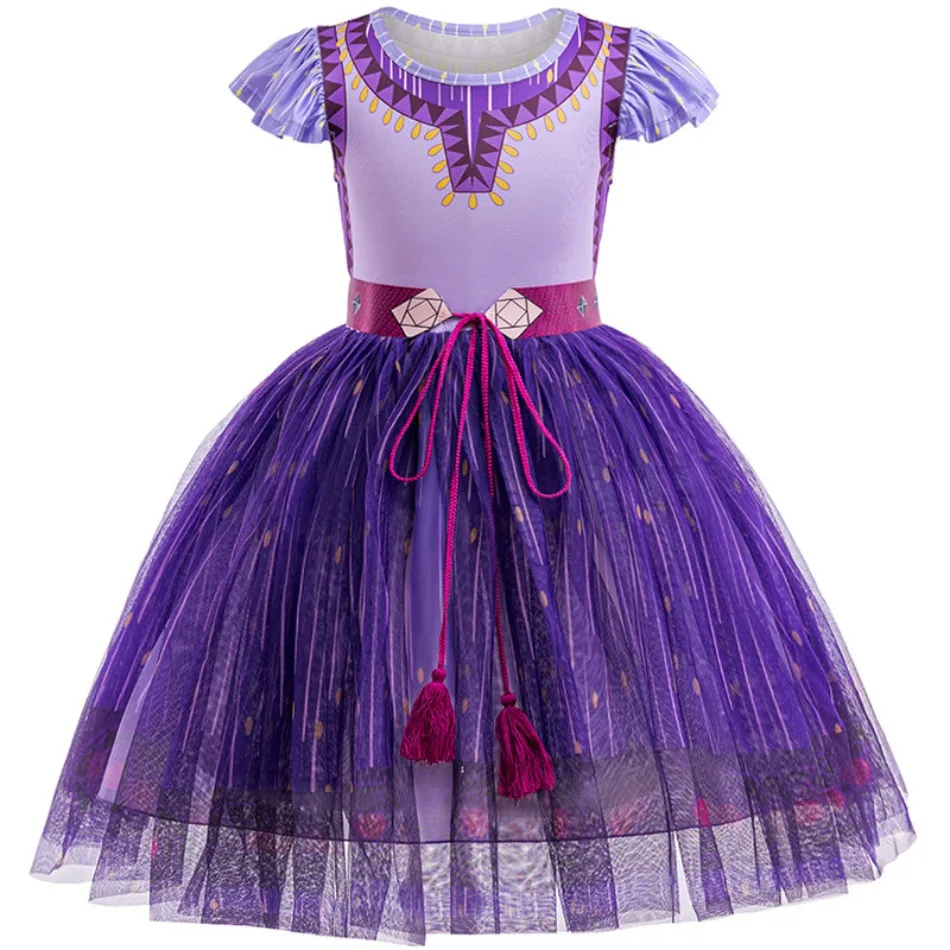 Kids Wish Asha 2Pcs T-shirt + Tutu Skirt Baby Girl Clothing Sets Carnival Cosplay Party Princess Dress Infants Masquerade Gowns