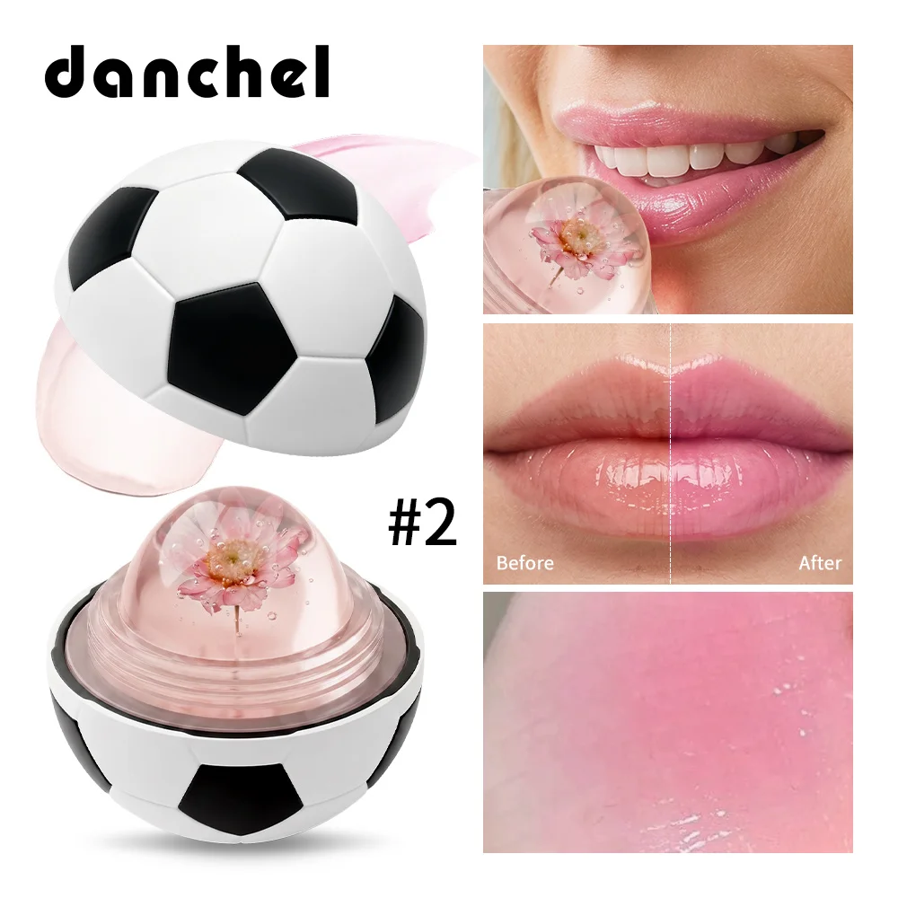 

Kick &Glow Soccer Lip Balm Soccer Appearance Design Silky Texture Deep Hydrating Repair Flower Color Changing Lip Balm