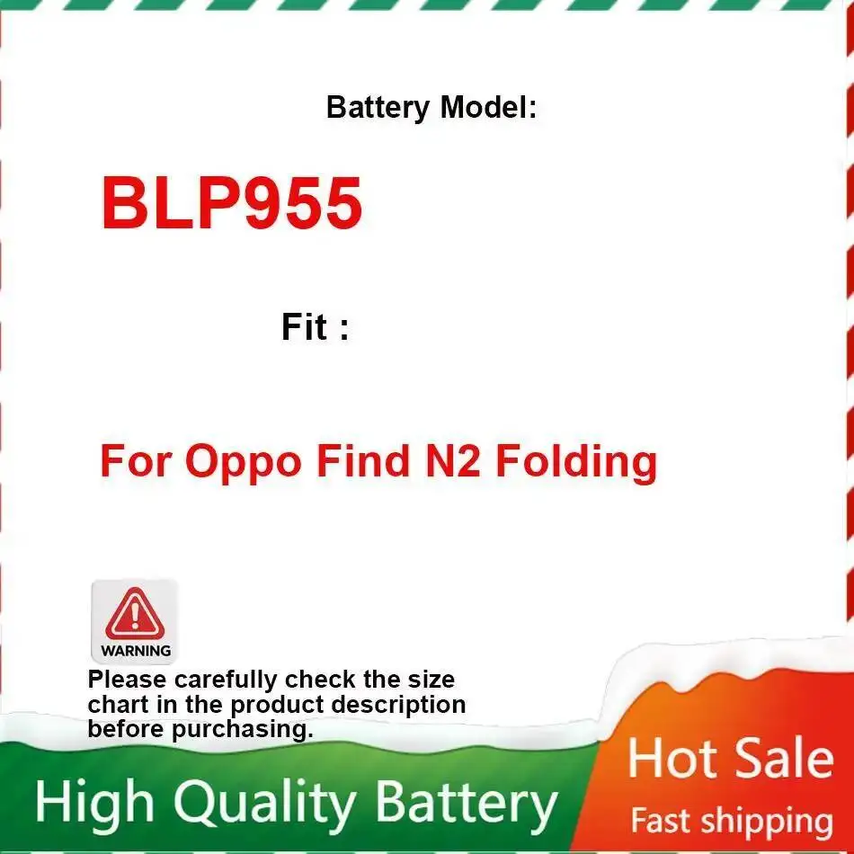 

Сменный аккумулятор для мобильного телефона BLP955 для Oppo Find N2, складной замена премиум-класса 2740 мАч