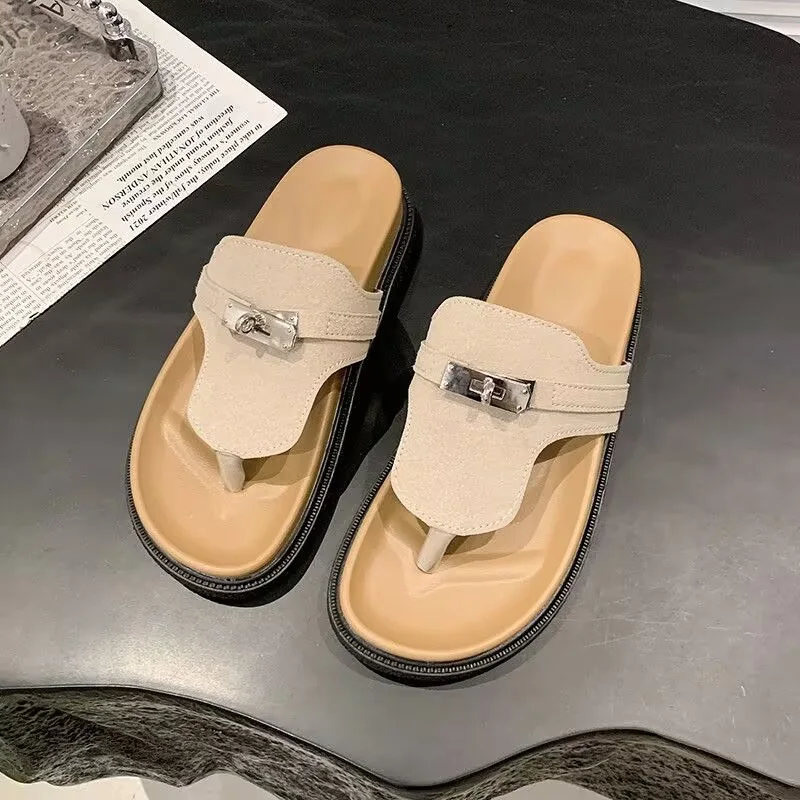 Women's Summer Flip Flops Luxury Barefoot Casual Tongs Platform Outdoor Fashion Comfortable Slippers Shoes For Women Trends 2025