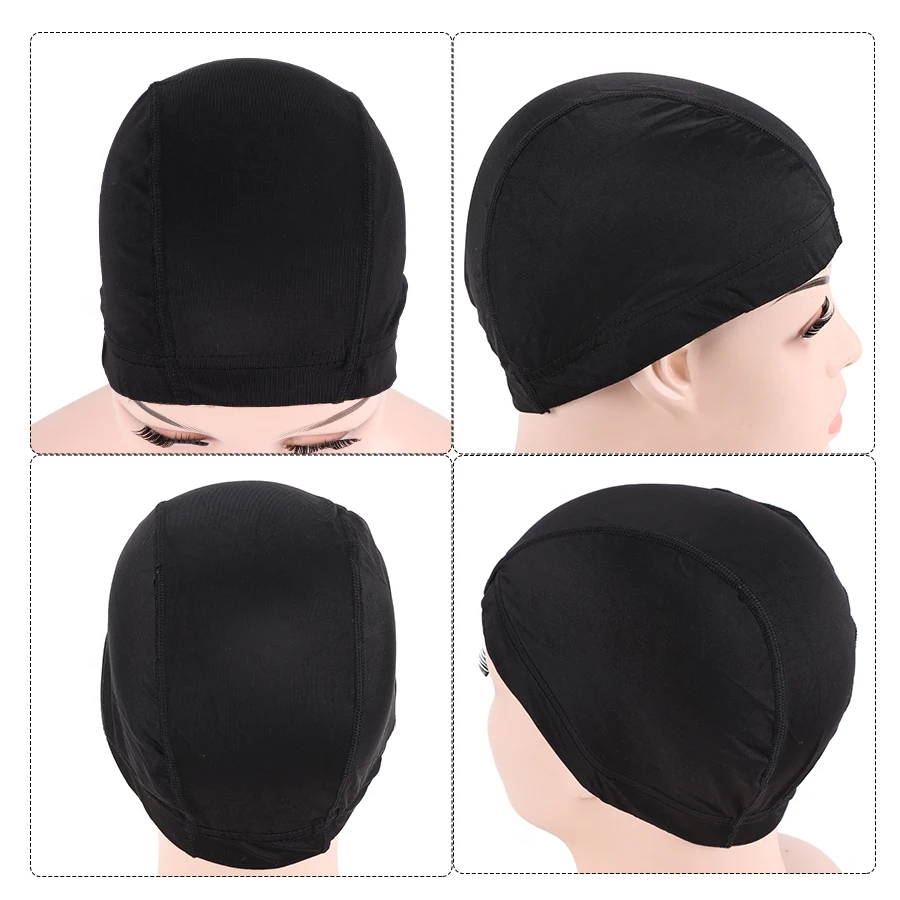 10Pcs Breathable Mesh Cap For Wigs Making Black Dome Cap Wholesale Weaving Cap Elastic Nylon Wig Caps S M L Size Wig Accessories