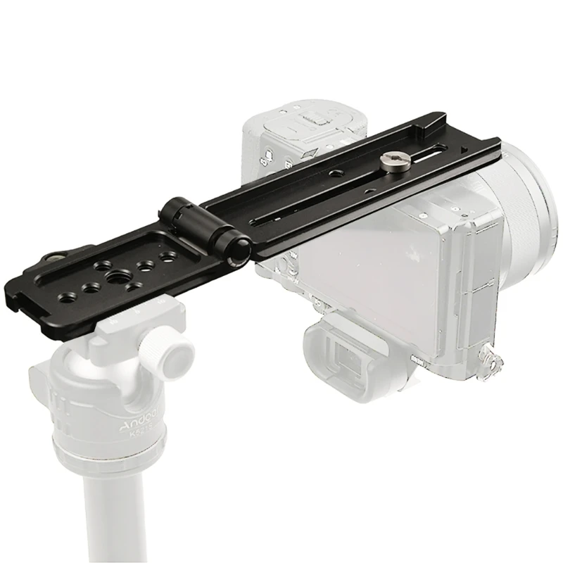 Universal Folding DSLR Camera L Bracket, placa de alumínio ajustável, adequado para várias câmeras, Drop Shipping