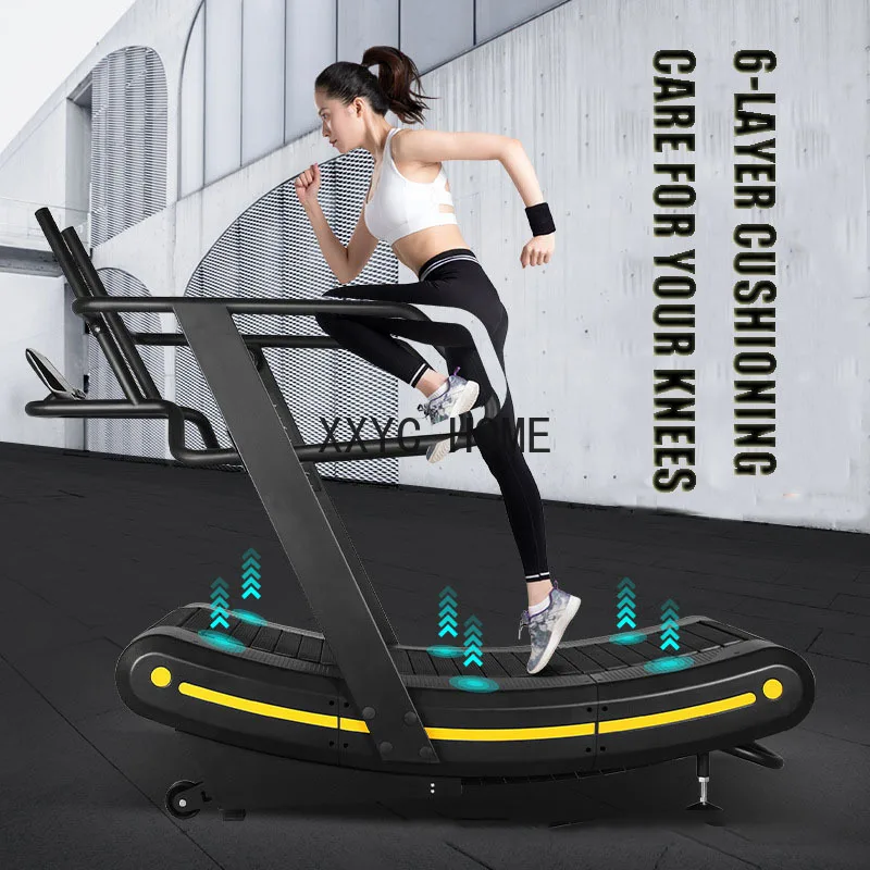 Commercial non-powered Curved treadmills for gyms Tracked arc mechanical non-assisted treadmill Calories burned multi-sport mode