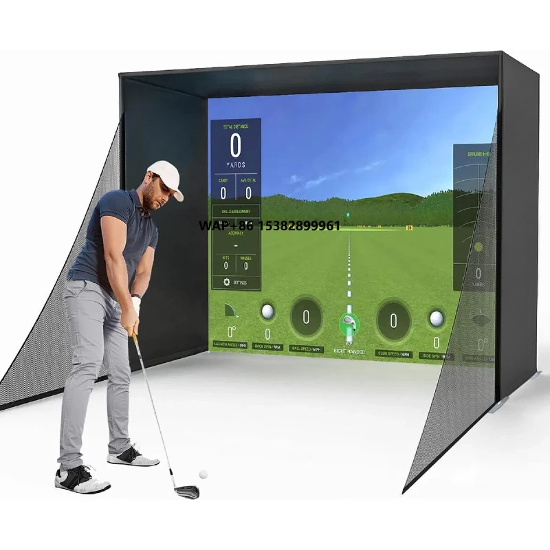 

Factory Custom Size Golf Simulator Enclosure with Hitting Screen Indoor Outdoor Easy Assemble Golf Simulator Enclosure Cage