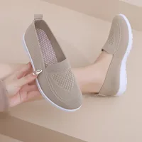 Comfortable casual women's shoes spring and summer breathable fabric uppers solid colors low-cut design soft and outdoor walking