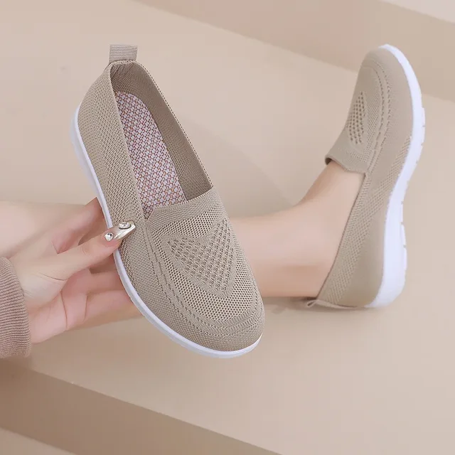 Comfortable casual women's shoes spring and summer breathable fabric uppers solid colors low-cut design soft and outdoor walking