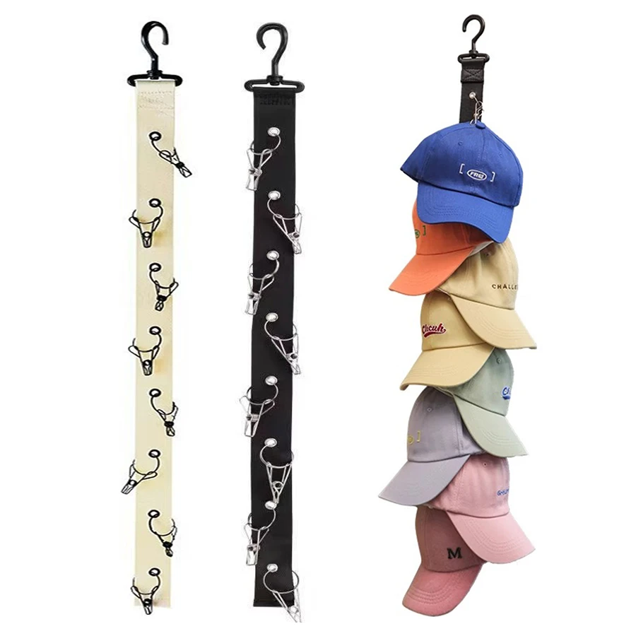 

1PC Hanging Hat Hook with Metal Clips Caps Rack Hat Golf Caps Stand for Baseball Caps Golf Caps Organizer Rack Labubu Storage