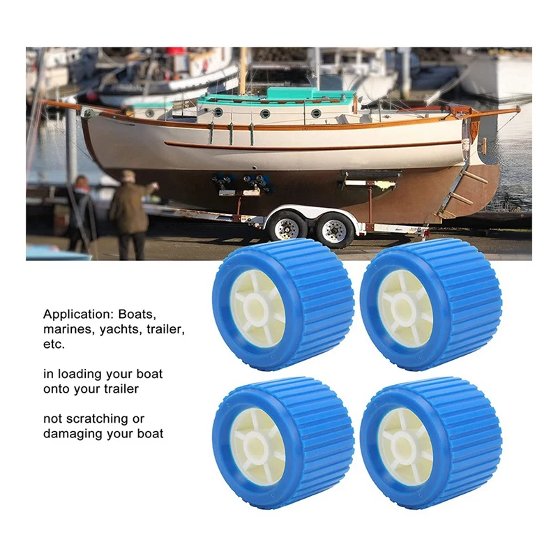 4 Piece Boat Trailer Ribbed Wobble Rollers Ribbed Wobble Roller Accessories For Boat Yacht Trailer