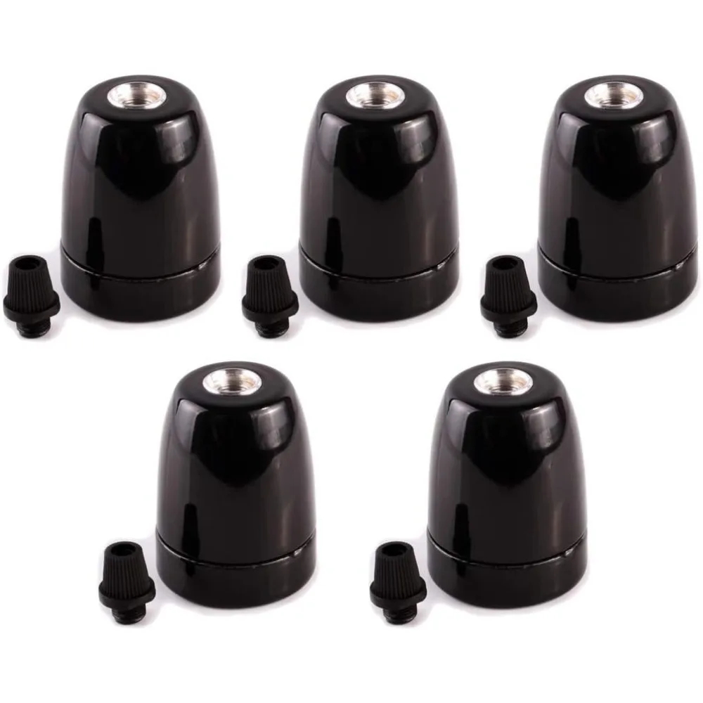 JOYINLED Porcelain Socket E27 Lamp Holder Clamp Nipple Black White 1/10PCS Pendant Ceiling Light Fitting for LED/Incandescent