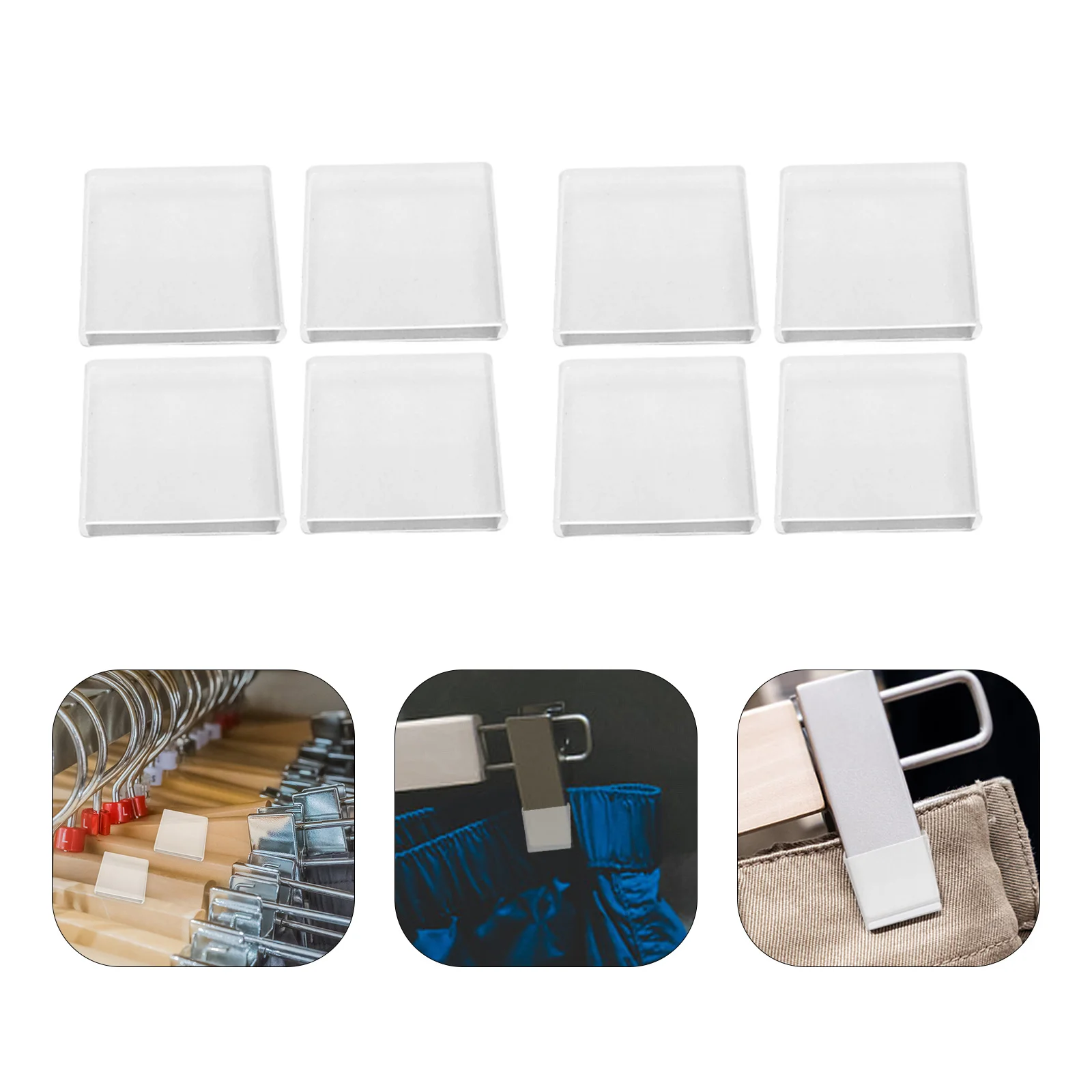 

50 Pcs Pants Hangers Clothes Clothing Strips for Wood Transparent Non Slip