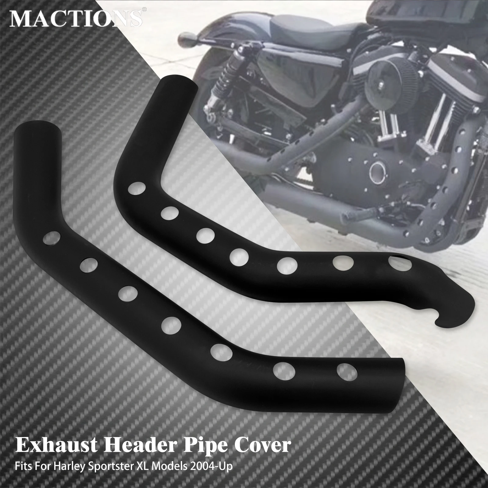 

Motorcycle Exhaust Pipe Cover Muffler Guard Heat Shield Anti-scald Protector Cover 2PC For Harley Sportster XL883 1200 48 04-23