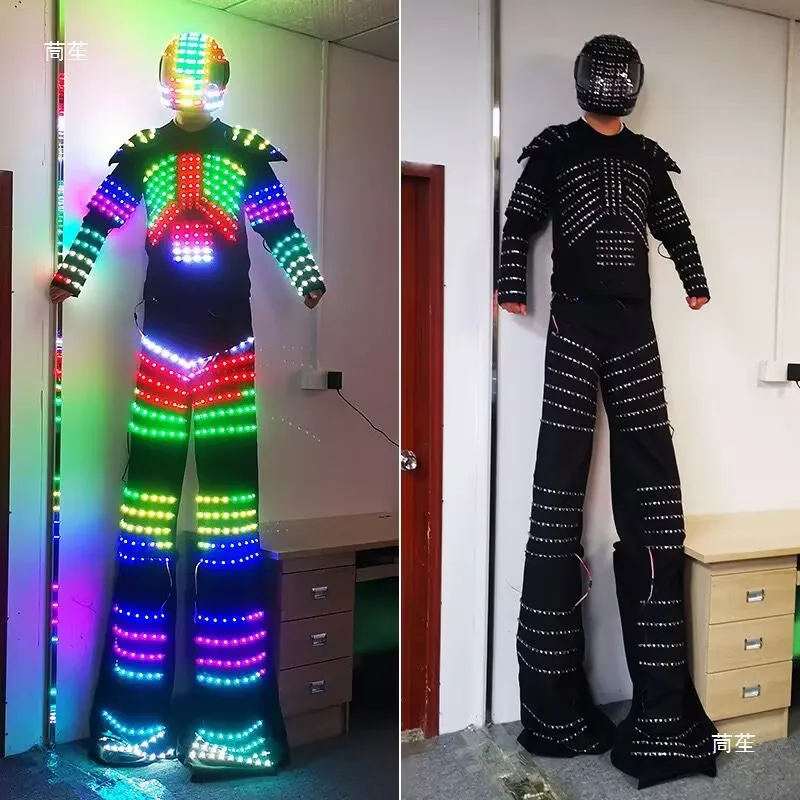 LED Light costume  Stage costumes Luminous robot clothes LED Dance suit Glowing iluminated costume