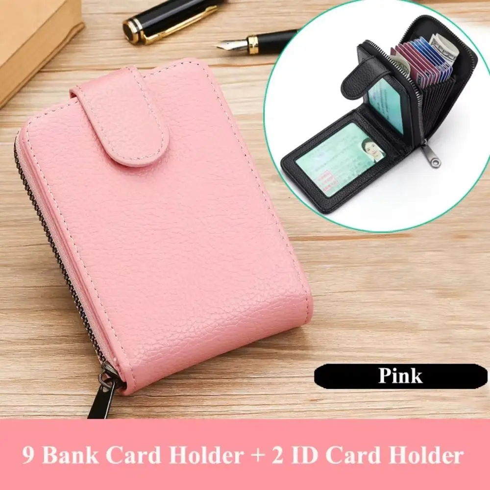 11/16 Slots PU Leather Card Holder Large Capacity with Buckle Men's Zipper Wallet Compact Multipurpose Portable Coin Purse Male